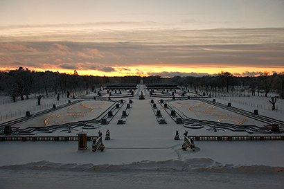 Barockträdgården i snö